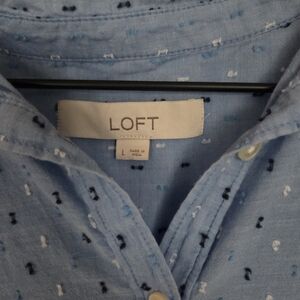 LOFT Light Blue Button-Up Shirt